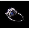 Image 3 : 4.74 ctw Tanzanite and Diamond Ring - 14KT White Gold