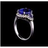 Image 4 : 4.74 ctw Tanzanite and Diamond Ring - 14KT White Gold