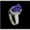 Image 4 : 3.72 ctw Tanzanite and Diamond Ring - 14KT White Gold