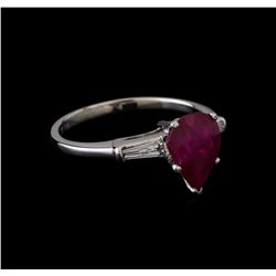 1.86 ctw Ruby and Diamond Ring - Platinum