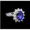 Image 1 : 3.74 ctw Tanzanite and Diamond Ring - 14KT White Gold