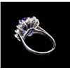 Image 3 : 3.74 ctw Tanzanite and Diamond Ring - 14KT White Gold