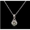 Image 1 : 14KT White Gold 0.25 ctw Diamond Pendant With Chain