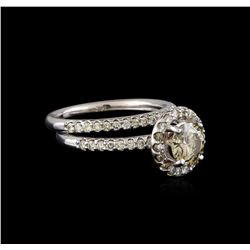 1.68 ctw Diamond Wedding Ring Set - 14KT White Gold