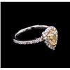 Image 2 : 1.71 ctw Light Yellow Diamond Ring - 14KT White Gold