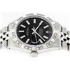 Image 7 : Rolex Stainless Steel Black Index Pyramid Diamond DateJust Men's Watch