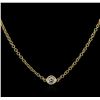 Image 1 : 14KT Yellow Gold 0.25 ctw Diamond Solitaire Necklace