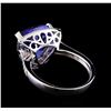 Image 3 : GIA Cert 5.54 ctw Tanzanite and Diamond Ring - Platinum