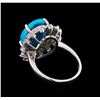 Image 3 : 5.16 ctw Turquoise and Diamond Ring - 14KT White Gold