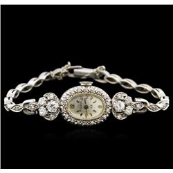 Bulova 14KT White Gold Diamond Vintage Ladies Watch