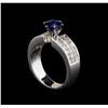 Image 2 : 1.61 ctw Sapphire and Diamond Ring - 18KT White Gold