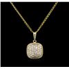 Image 1 : 0.50 ctw Diamond Pendant With Chain - 14KT Yellow Gold