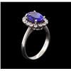 Image 4 : 3.02 ctw Tanzanite and Diamond Ring - 14KT White Gold