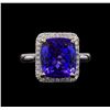 Image 2 : 14KT White Gold 6.80 ctw Tanzanite and Diamond Ring