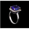 Image 4 : 14KT White Gold 6.80 ctw Tanzanite and Diamond Ring