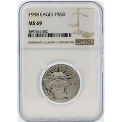 1998 NGC MS69 $50 Eagle Platinum Coin