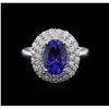 Image 2 : 14KT White Gold 2.71 ctw Tanzanite and Diamond Ring