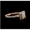 Image 1 : 14KT Rose Gold 1.38 ctw Fancy Green Diamond Ring