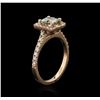 Image 3 : 14KT Rose Gold 1.38 ctw Fancy Green Diamond Ring