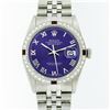 Image 1 : Rolex Stainless Steel Purple Roman Diamond and Ruby DateJust Men's Watch