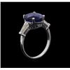 Image 4 : 5.14 ctw Sapphire and Diamond Ring - 14KT White Gold