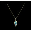 Image 1 : 14KT Yellow Gold 11.00 ctw Opal and Diamond Pendant With Chain