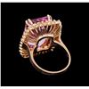 Image 3 : 18.09 ctw Kunzite and Diamond Ring - 14KT Rose Gold