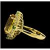 Image 3 : 6.10 ctw Citrine Quartz, Tsavorite, and Diamond Ring - 14KT Yellow  Gold