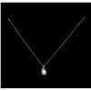 Image 2 : 1.00 ctw Opal and Diamond Pendant With Chain - 14KT Yellow Gold