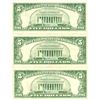 Image 2 : 1963 $5 VG/XF Red Seal Note Lot of 3