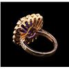 Image 3 : 14KT Rose Gold 5.95 ctw Tanzanite and Diamond Ring