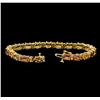 Image 3 : 14KT Yellow Gold 15.58 ctw Multicolor Sapphire and Diamond Bracelet