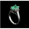 Image 3 : 2.78 ctw Emerald and Diamond Ring - 14KT White Gold