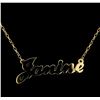 Image 1 : Janine Name Tag Pendant With Chain - 14KT Yellow Gold