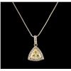 Image 1 : 1.24 ctw Diamond Pendant With Chain - 18KT White Gold