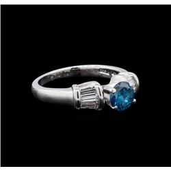 1.12 ctw Blue Diamond Ring - Platinum