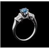 Image 4 : 1.12 ctw Blue Diamond Ring - Platinum