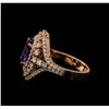 Image 3 : 3.11 ctw Tanzanite and Diamond Ring - 14KT Rose Gold