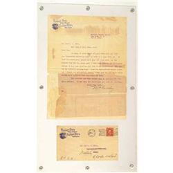 BUFFALO BILL SIGNED LETTER AND ENVELOPE