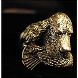 HEAVY CUSTOM-MADE GOLD SPORTSMAN'S RING.  