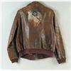 Image 1 : PAINTED LEATHER A-2 FLYING JACKET WITH REPRODUCED PHOTO OF THE PILOT