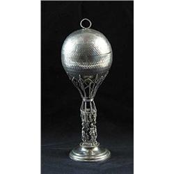 UNIQUE SOLID SILVER BALLOONING TROPHY