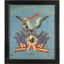 WONDERFUL SILK EMBROIDERED EAGLE NAVAL MEMORY.  