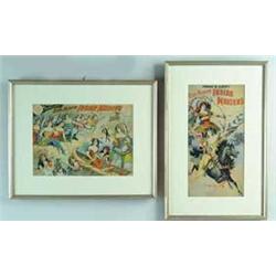 ORIGINAL WATERCOLOR ARTWORK FOR FRANK CARR'S BY WILD WEST SHOW