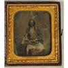 Image 1 : RARE TINTYPE OF INDIAN BRAVE WITH TOMAHAWK