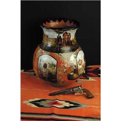 FABULOUS HISTORIC PRESENTATION INDIAN OLLA TO GENERAL NELSON MILES FOR THE CAPTURE OF GERONIMO
