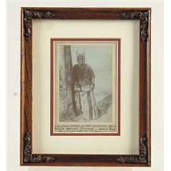 FRAMED CABINET CARD PHOTO OF GERONIMO 