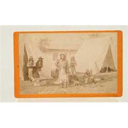 CABINET CARD VIEW OF GERONIMO AND BAND BY HARDESTY