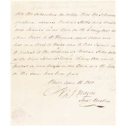 CLEMENT BIDDLE Partially Printed Document Thrice Signed