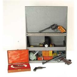 *LOT OF FIVE HANDGUNS AND PISTOL CASE